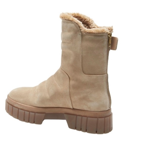 FREE PEOPLE FABLE SUEDE FAUX FUR LINED SAND-SUEDE BOOTS Multiple Szs • NWT - Picture 4 of 5